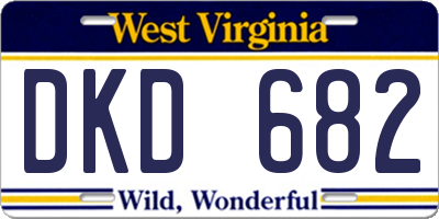 WV license plate DKD682