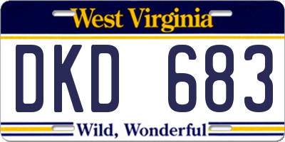 WV license plate DKD683