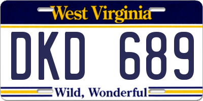 WV license plate DKD689