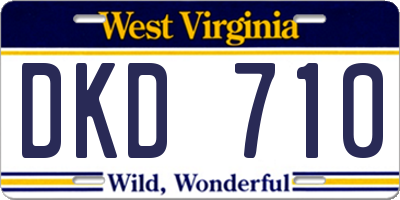 WV license plate DKD710