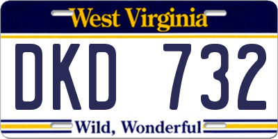 WV license plate DKD732