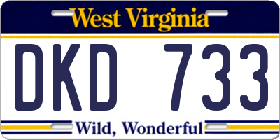WV license plate DKD733