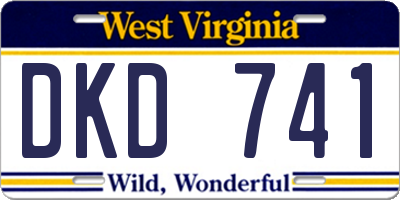 WV license plate DKD741