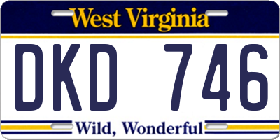 WV license plate DKD746