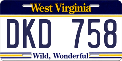 WV license plate DKD758