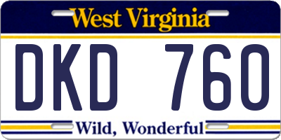 WV license plate DKD760