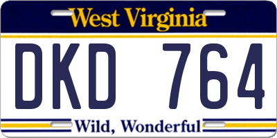 WV license plate DKD764