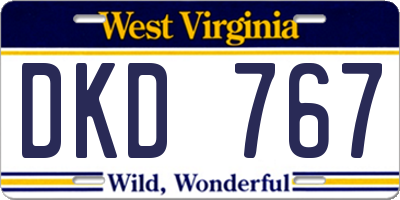 WV license plate DKD767
