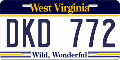 WV license plate DKD772