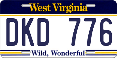 WV license plate DKD776