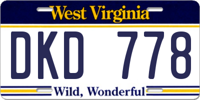 WV license plate DKD778