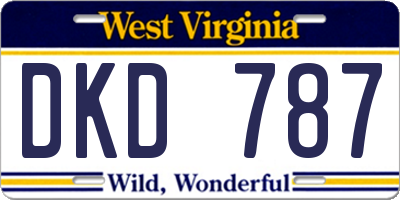 WV license plate DKD787