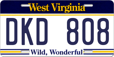 WV license plate DKD808