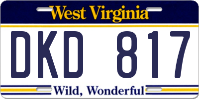 WV license plate DKD817
