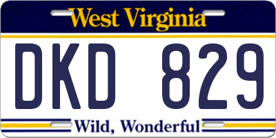 WV license plate DKD829