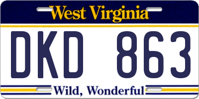 WV license plate DKD863