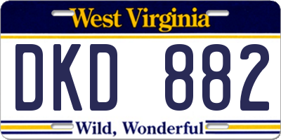 WV license plate DKD882