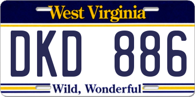 WV license plate DKD886