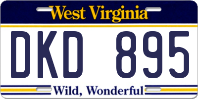WV license plate DKD895