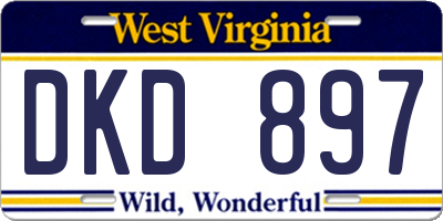 WV license plate DKD897