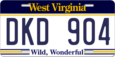 WV license plate DKD904