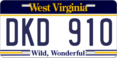 WV license plate DKD910