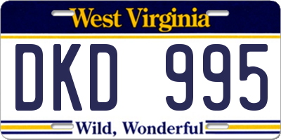 WV license plate DKD995