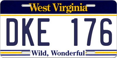 WV license plate DKE176