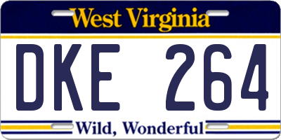 WV license plate DKE264