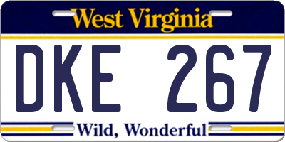WV license plate DKE267