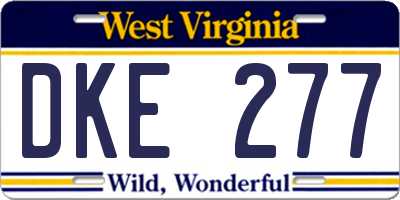 WV license plate DKE277