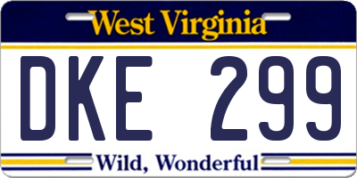 WV license plate DKE299