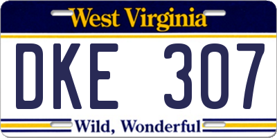 WV license plate DKE307