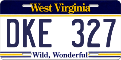 WV license plate DKE327