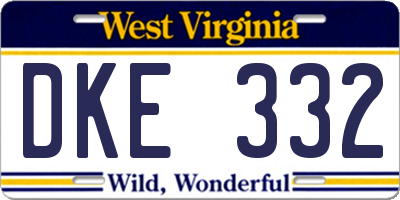 WV license plate DKE332