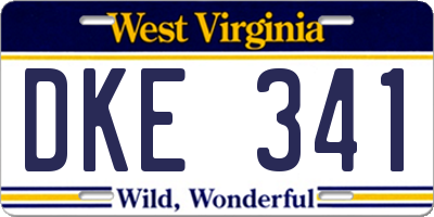 WV license plate DKE341