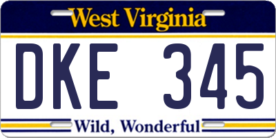 WV license plate DKE345
