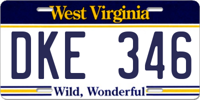 WV license plate DKE346