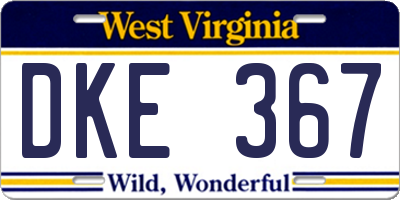 WV license plate DKE367