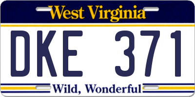 WV license plate DKE371