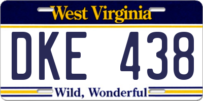 WV license plate DKE438