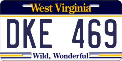 WV license plate DKE469