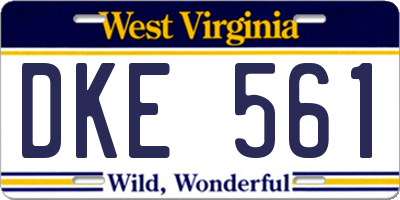 WV license plate DKE561