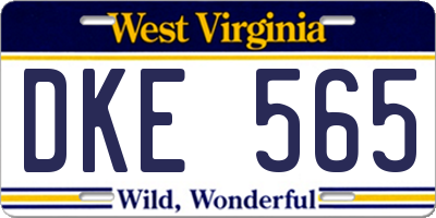 WV license plate DKE565