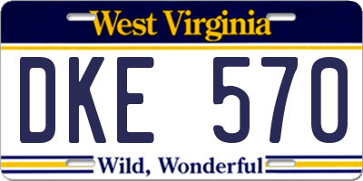 WV license plate DKE570