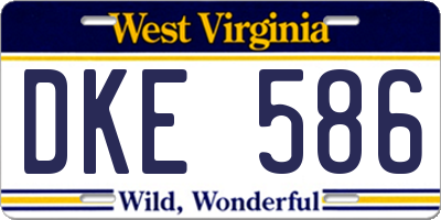 WV license plate DKE586