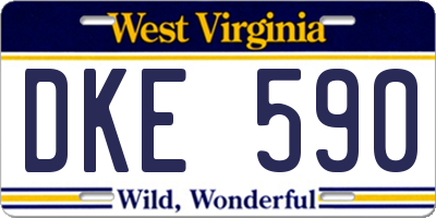 WV license plate DKE590