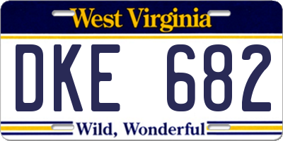 WV license plate DKE682