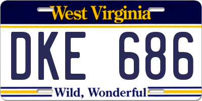 WV license plate DKE686