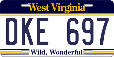 WV license plate DKE697